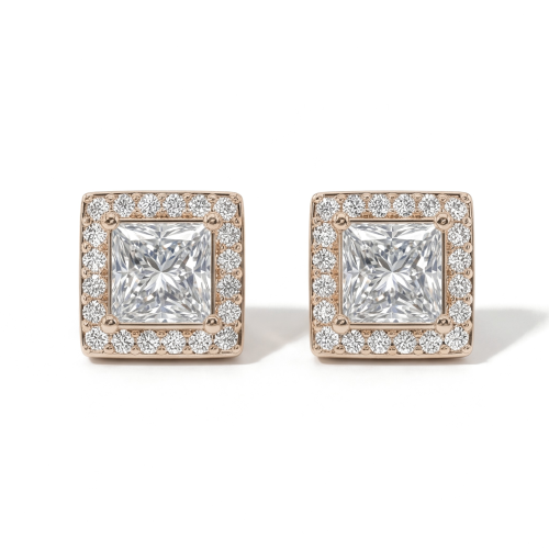 14K Rose Gold Moissanite Earrings