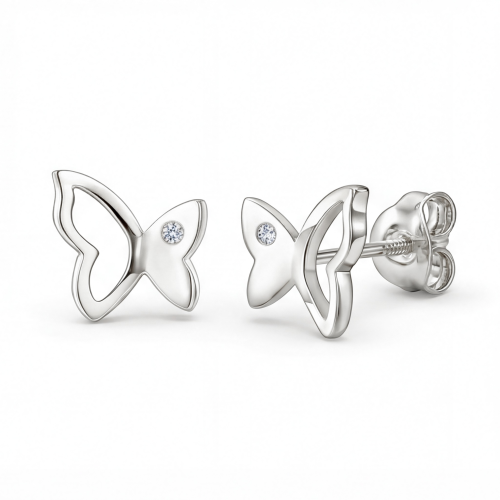 Butterfly Beauty - Moissanite Stud Earrings