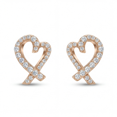 14K Rose Gold Moissanite Earrings