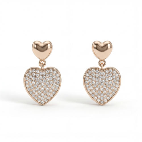 14K Rose Gold Moissanite Earrings