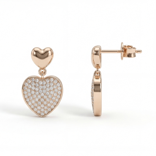 14K Rose Gold Moissanite Earrings