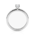 Nina - Oval Moissanite Ring with Pavé Side Stones