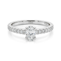 Nina - Oval Moissanite Ring with Pavé Side Stones