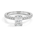 Astra - Moissanite Ring with Pavé Side Stones & Hidden Halo