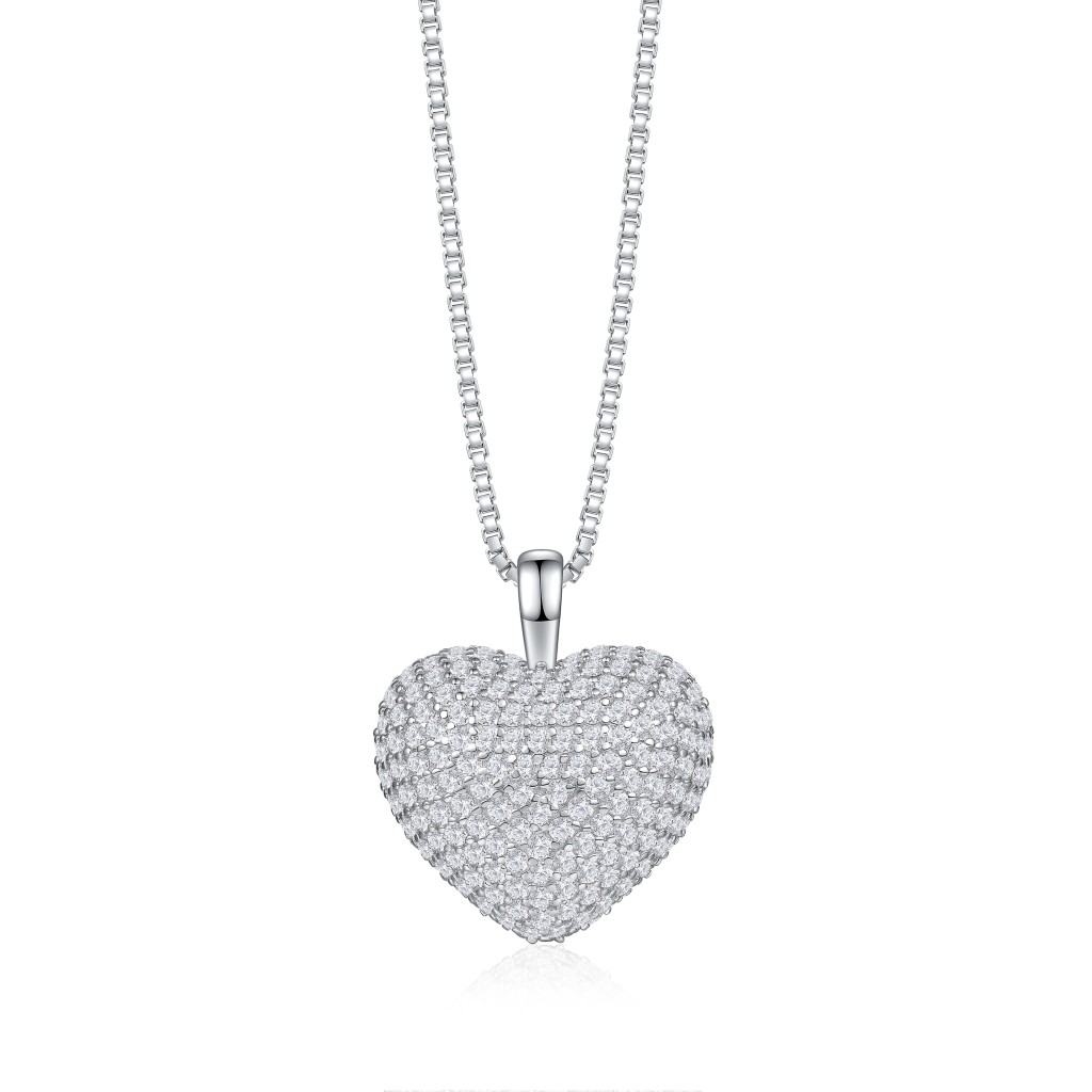 Serenade - Heart Shaped Pavé Moissanite Pendant