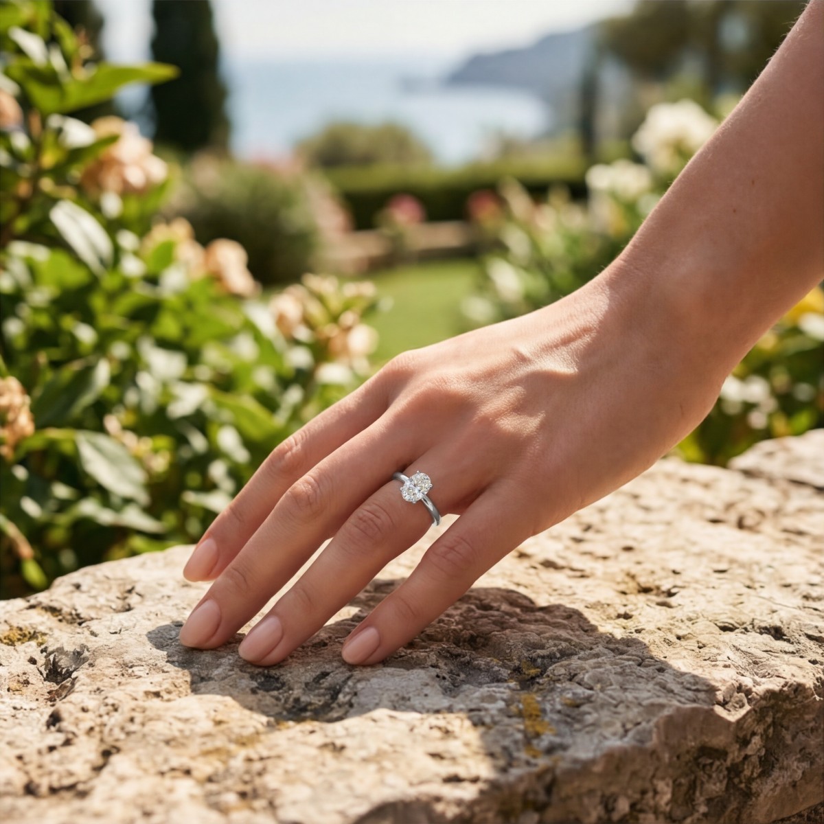 Ovalique - Classic Oval Solitaire Moissanite Engagement Ring