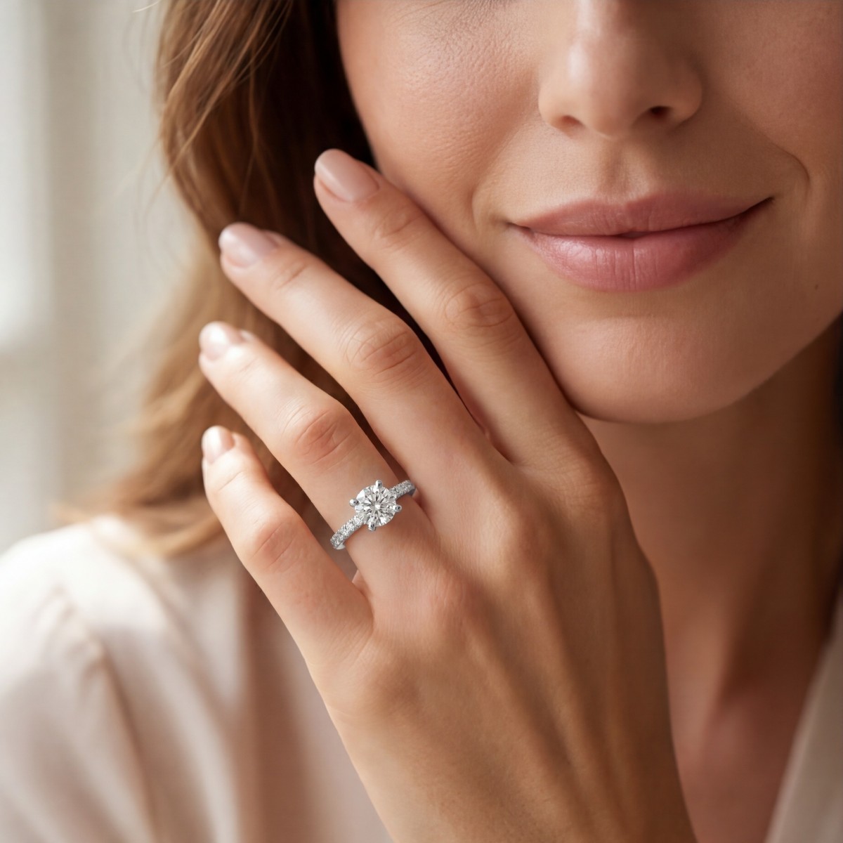 Finesse - Moissanite Engagement Ring With Side Stones