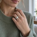 Wisteria - Oval Moissanite Ring with Twisted Vine Band