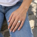 Reverie - Elongated Cushion Moissanite Solitaire Engagement Ring with Eight Prongs