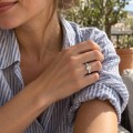 Constella - Oval Moissanite Engagement Ring with Scattered Side Stones