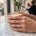 Nina - Oval Moissanite Ring with Pavé Side Stones