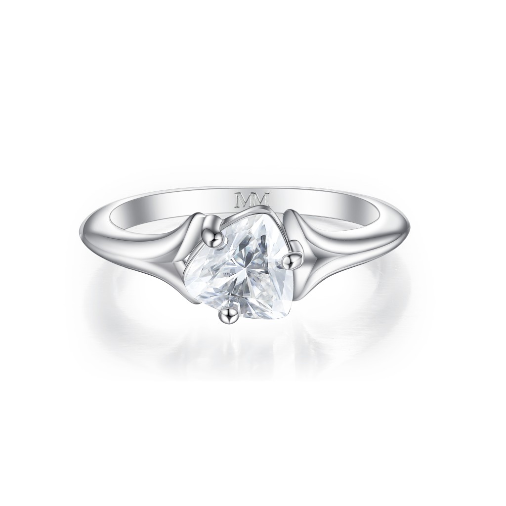 Elysia - Trillion Solitaire Moissanite Ring