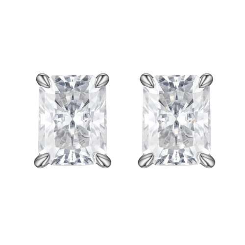 Lustrine - Radiant Moissanite Stud Earrings