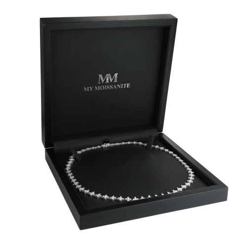 Pentara - Moissanite Tennis Necklace in Pavé Setting