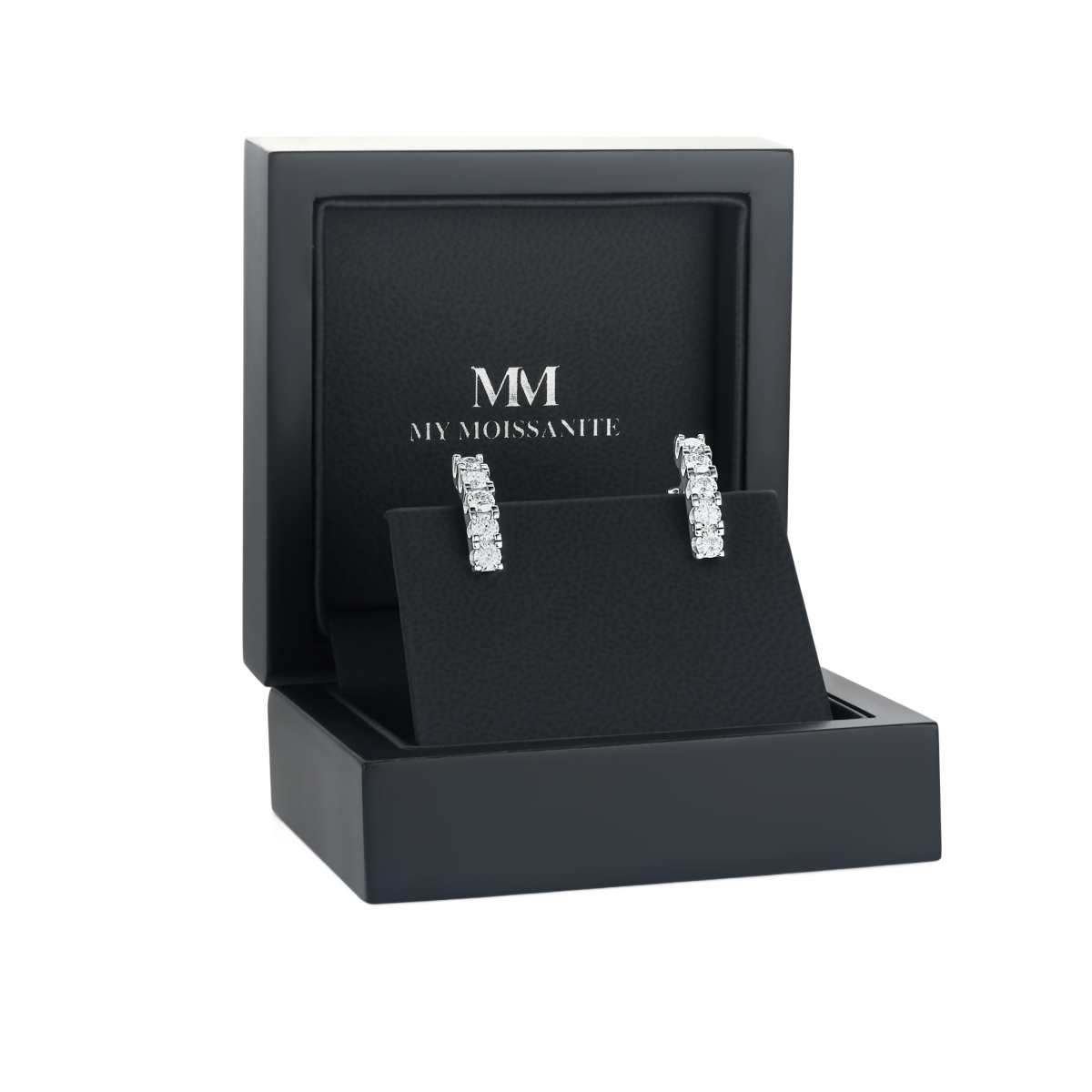 Cascade - Linear Moissanite Hoop Earrings