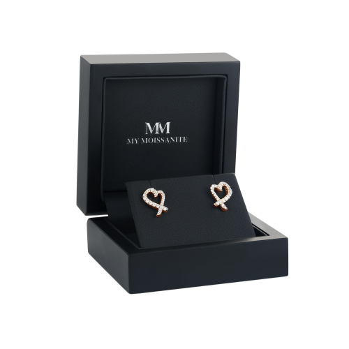 14K Rose Gold Moissanite Earrings