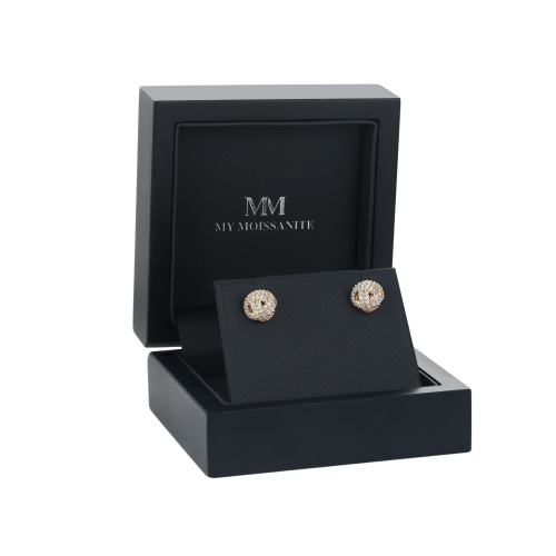 14K Rose Gold Moissanite Earrings