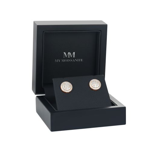 14K Rose Gold Moissanite Earrings