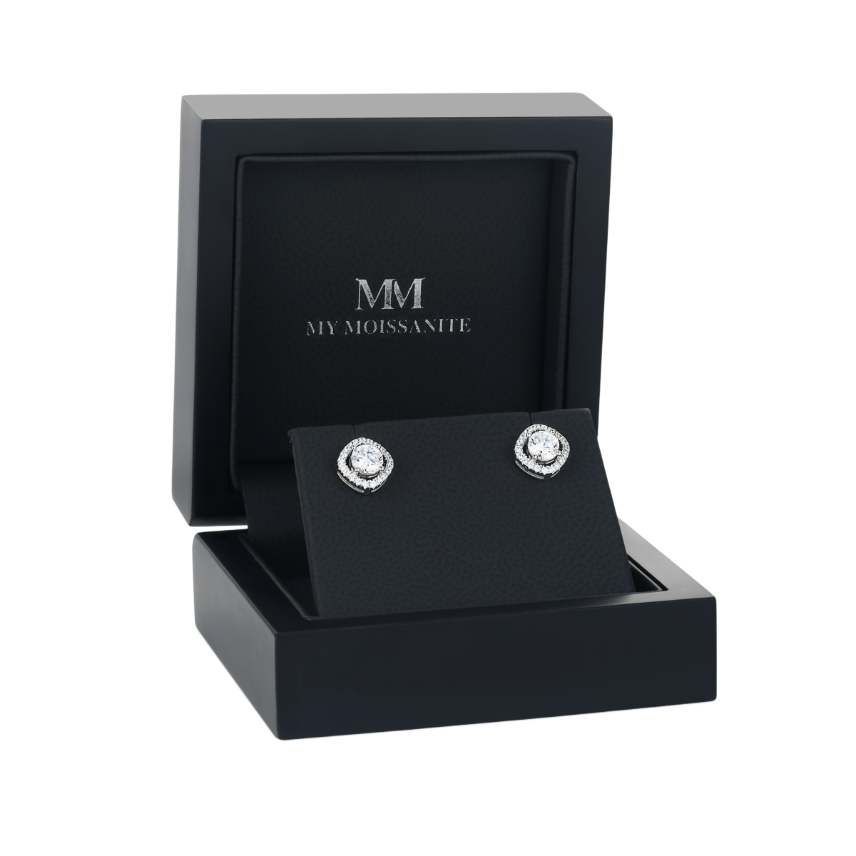 Spaced Halo - Halo Moissanite Stud Earrings