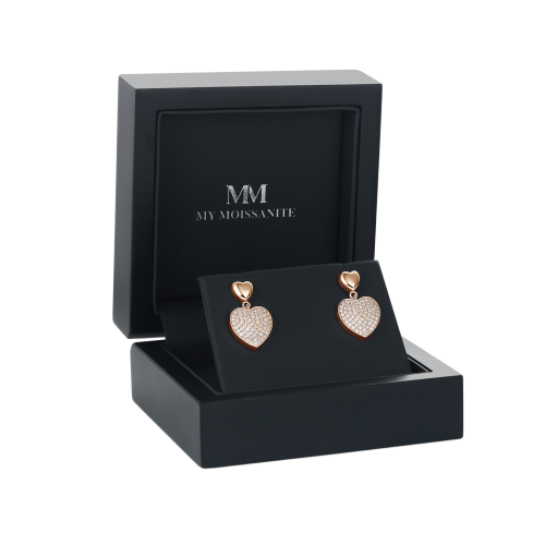 14K Rose Gold Moissanite Earrings