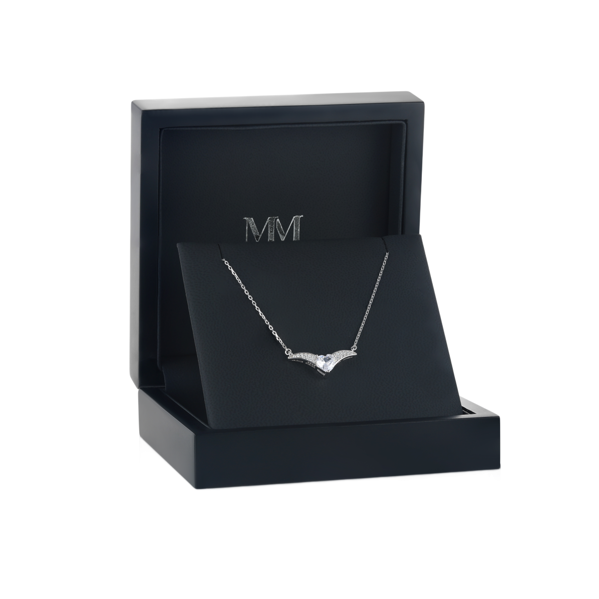 Vaneza - Elegant Moissanite V-shaped Necklace with Pave Accents