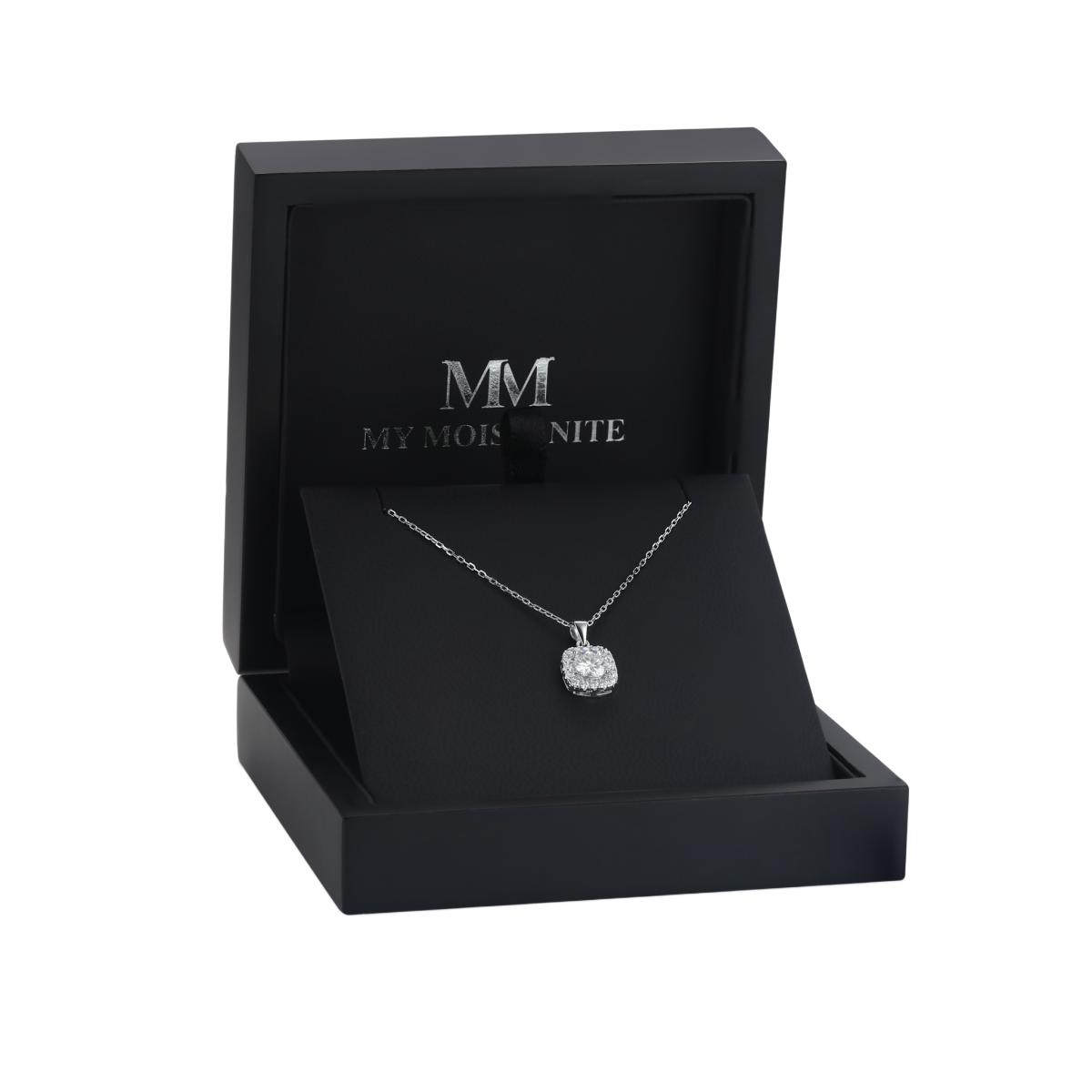Haloette - Moissanite Pendant with Full Halo Detail