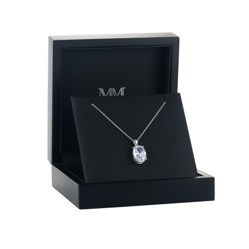 Ovaluxe - Oval Moissanite Pendant with Elegant Four-Prong Design