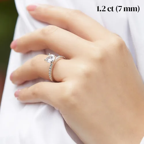 Finesse - Moissanite Engagement Ring with Side Stones - lifestyle