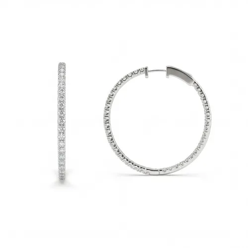 Orbita - Eternity Hoop Earrings With Moissanite Accents