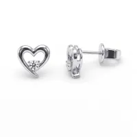 Essence - Moissanite Heart Earrings