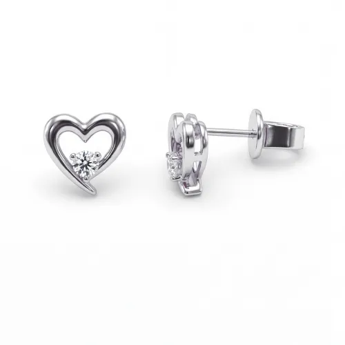 Essence - Moissanite Heart Earrings