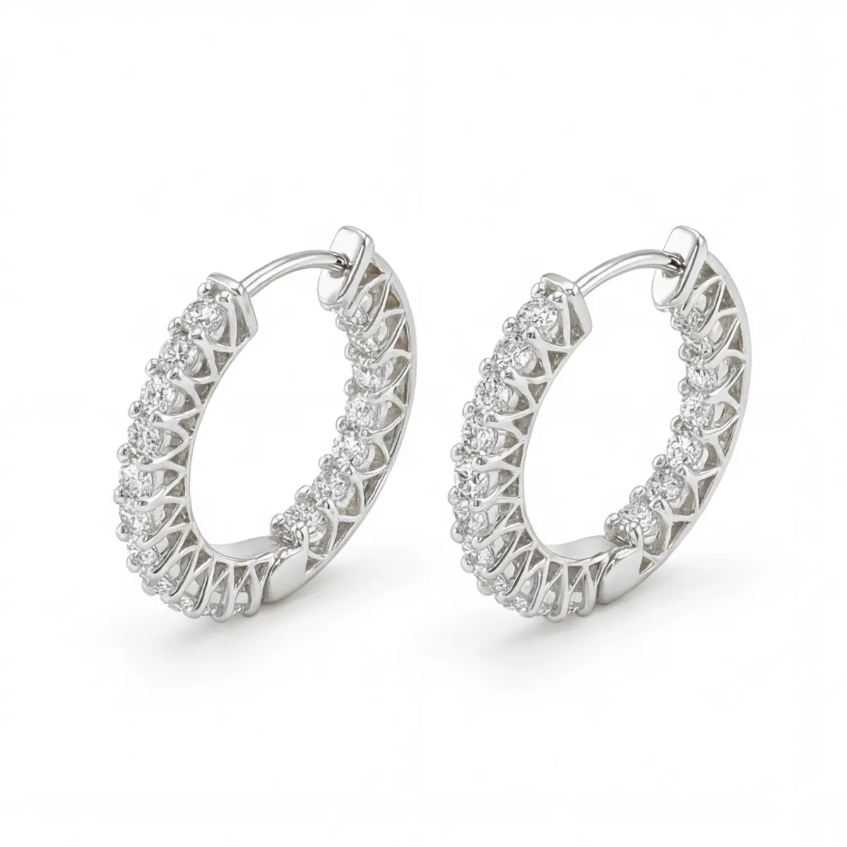 Pristine - Moissanite Petite Hoop Huggie Earrings