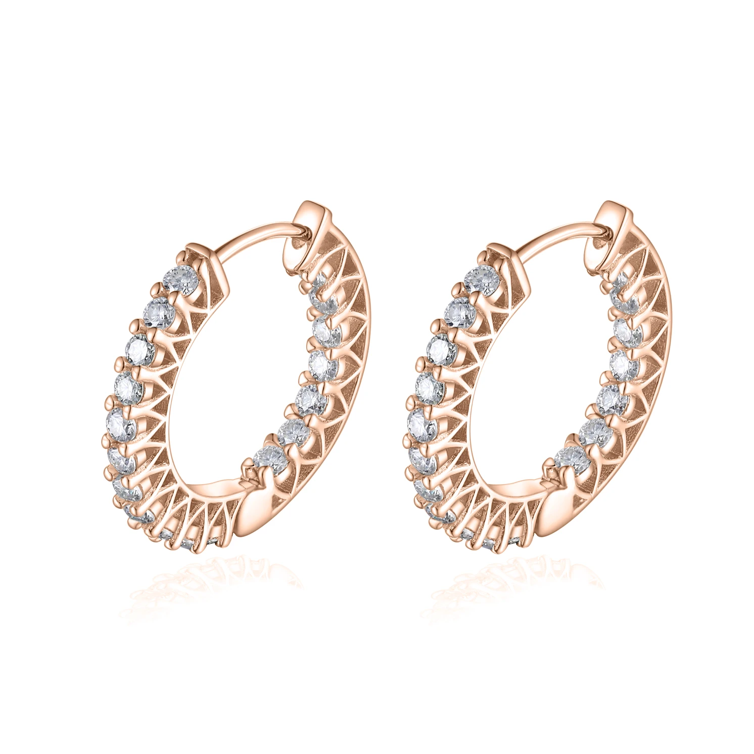 Pristine - Moissanite Petite Hoop Huggie Earrings Pristine - Moissanite Petite Hoop Huggie Earrings
