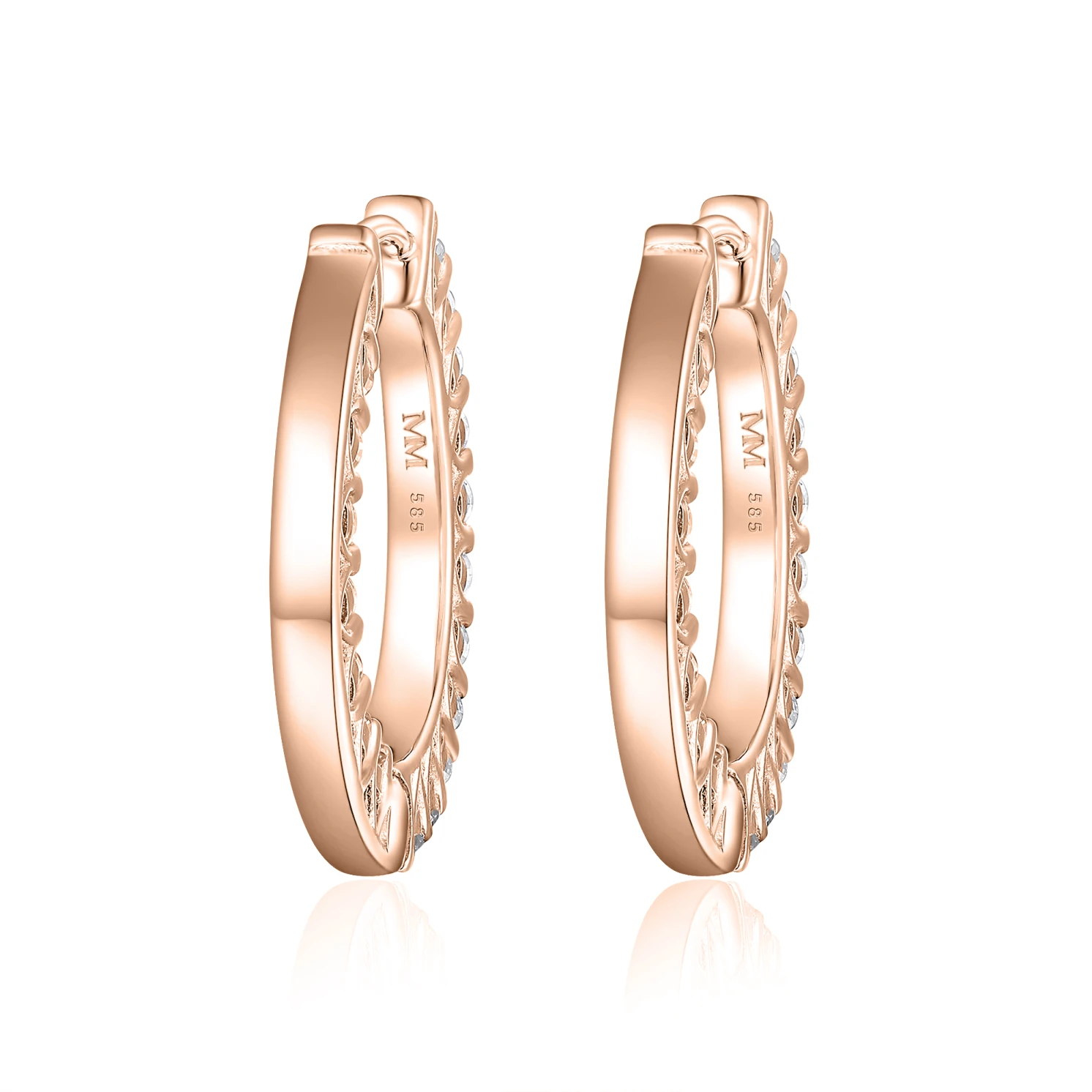Pristine - Moissanite Petite Hoop Huggie Earrings Pristine - Moissanite Petite Hoop Huggie Earrings