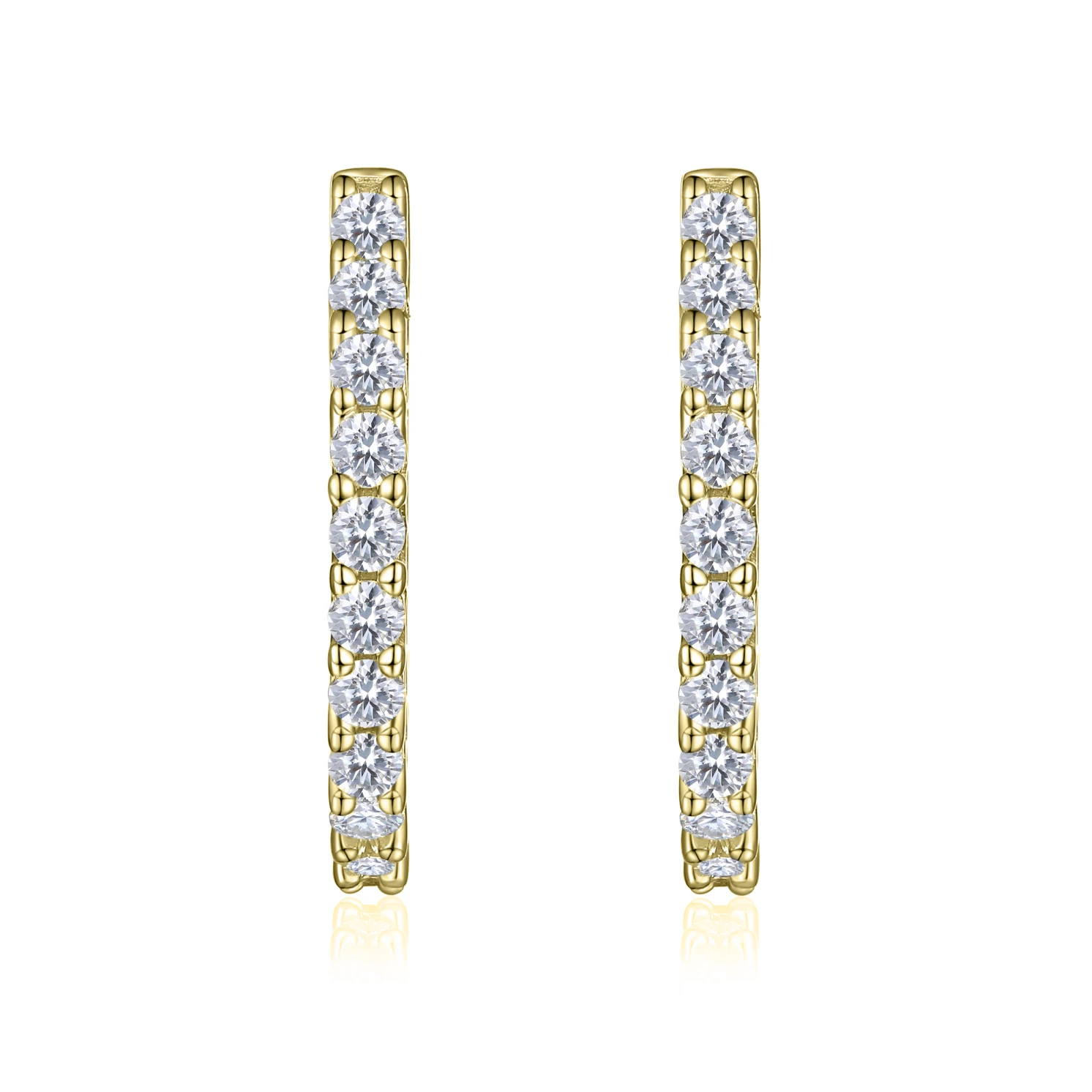 Pristine - Moissanite Petite Hoop Huggie Earrings Pristine - Moissanite Petite Hoop Huggie Earrings