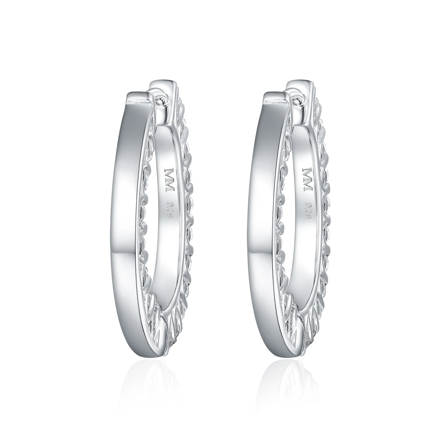 Pristine - Moissanite Petite Hoop Huggie Earrings Pristine - Moissanite Petite Hoop Huggie Earrings