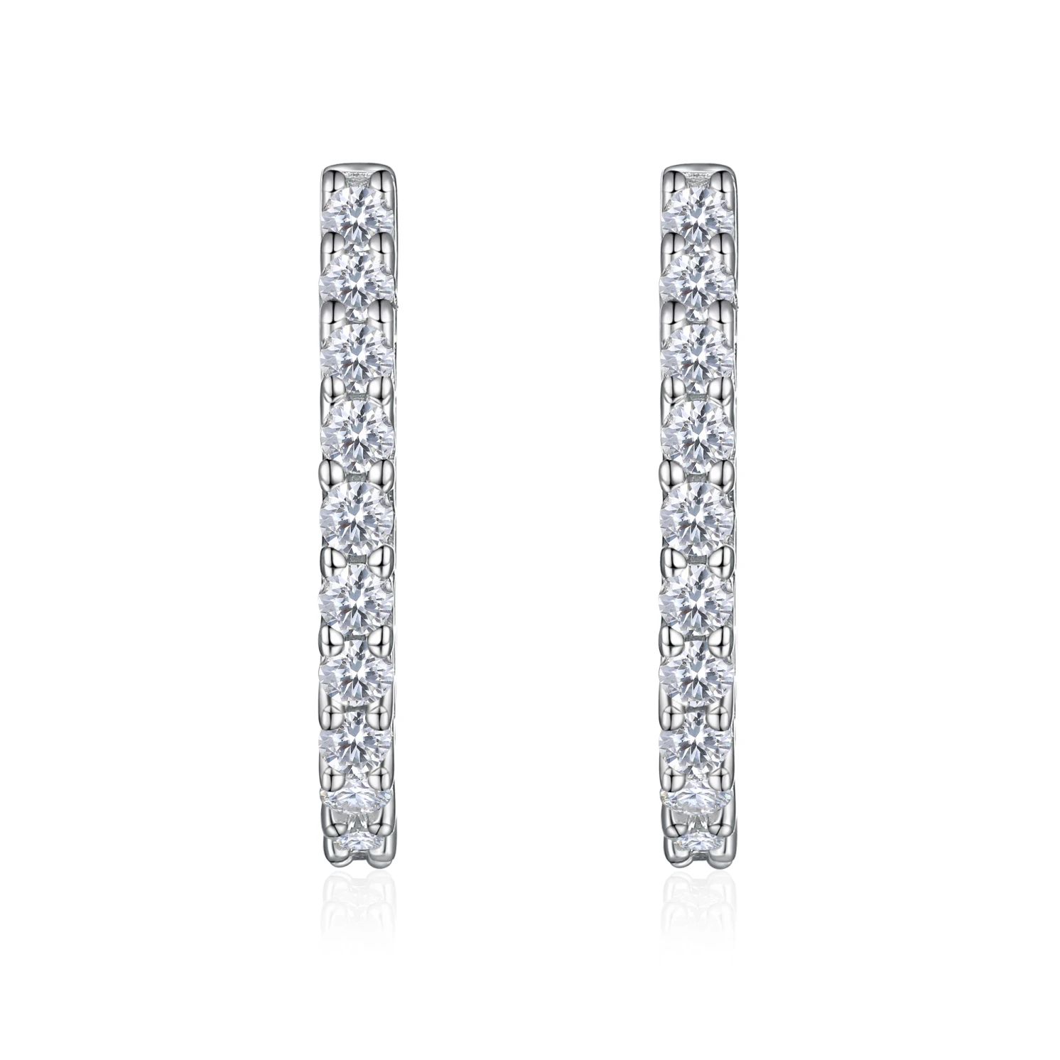 Pristine - Moissanite Petite Hoop Huggie Earrings Pristine - Moissanite Petite Hoop Huggie Earrings
