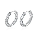 Pristine - Moissanite Petite Hoop Huggie Earrings Pristine - Moissanite Petite Hoop Huggie Earrings