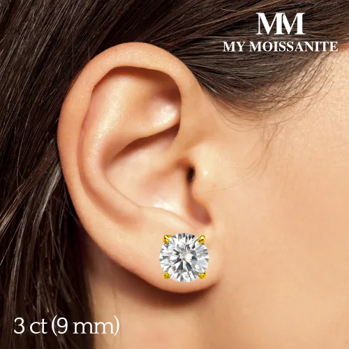 Nova - Moissanite Stud Earrings - lifestyle