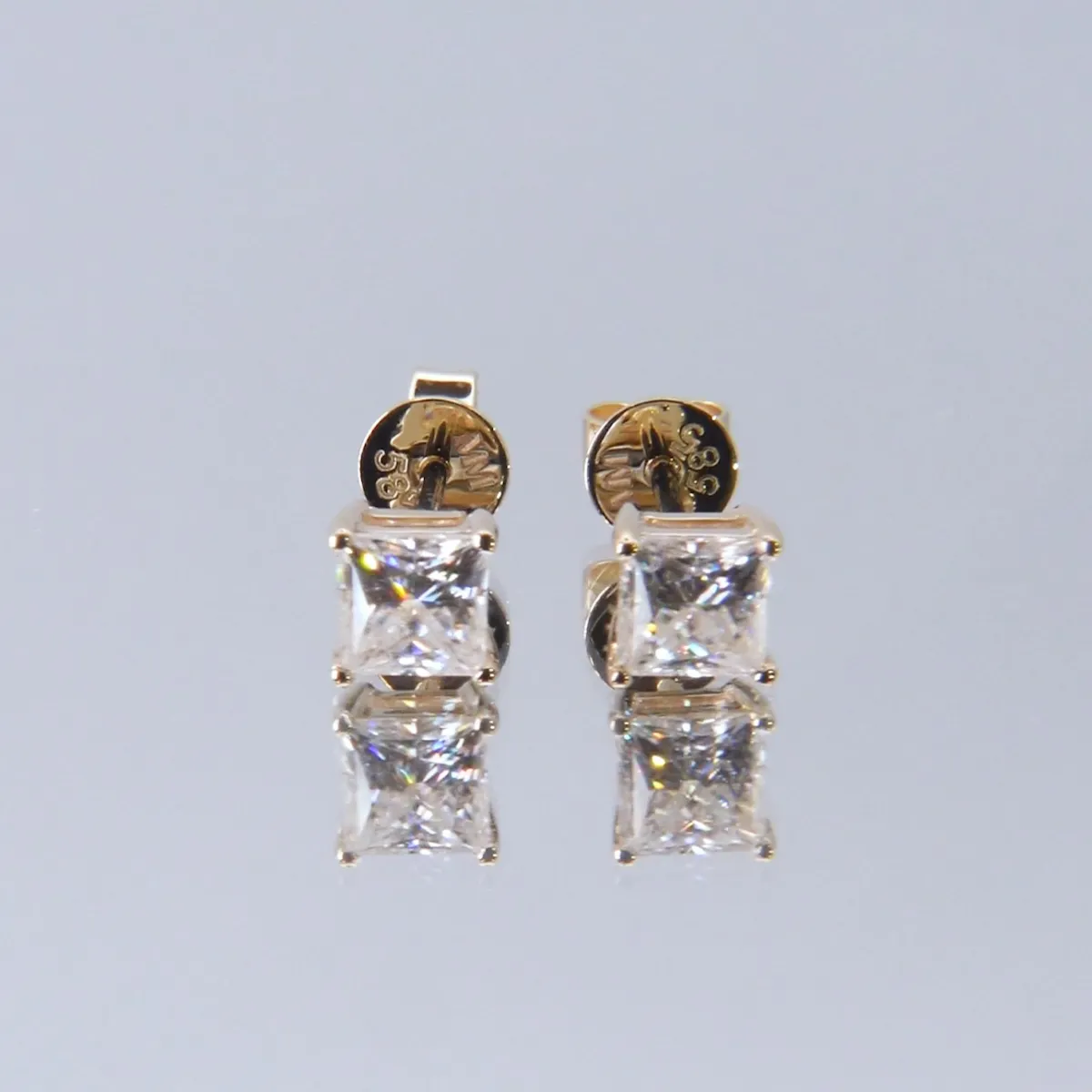 Orion – Princess Moissanite Stud Earrings