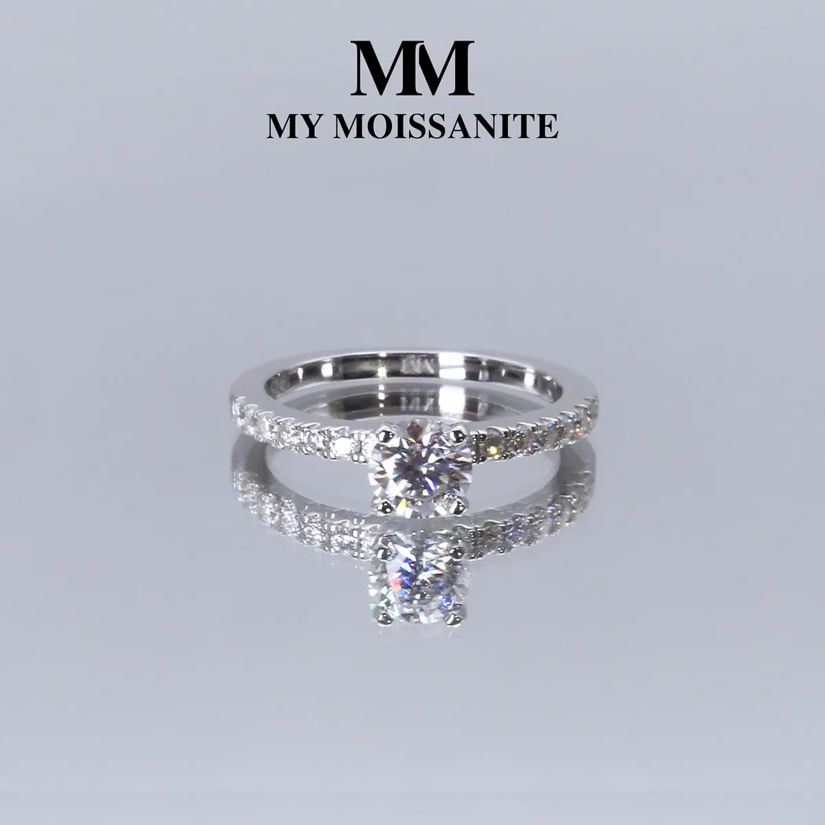 Finesse - Moissanite Engagement Ring With Side Stones