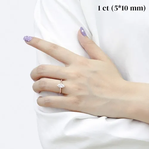 Liana - Marquise Solitaire Moissanite Ring - lifestyle