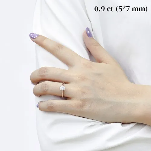 Eloise - Oval Solitaire Moissanite Ring - lifestyle