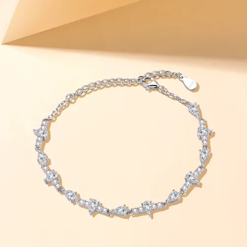 Perlette - Pear Cut Moissanite Bracelet with Elegant Symmetry - lifestyle