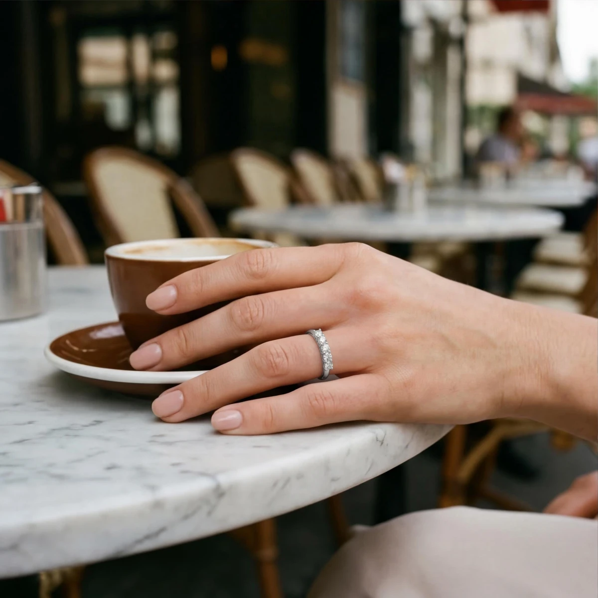Quintella - 5 Stones Moissanite Anniversary Ring