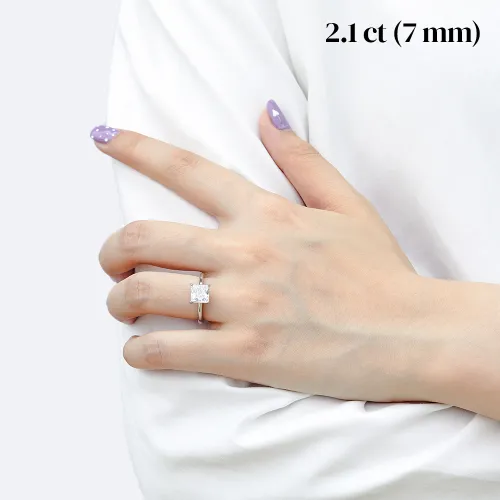 Iris – Princess Solitaire Moissanite Ring - lifestyle
