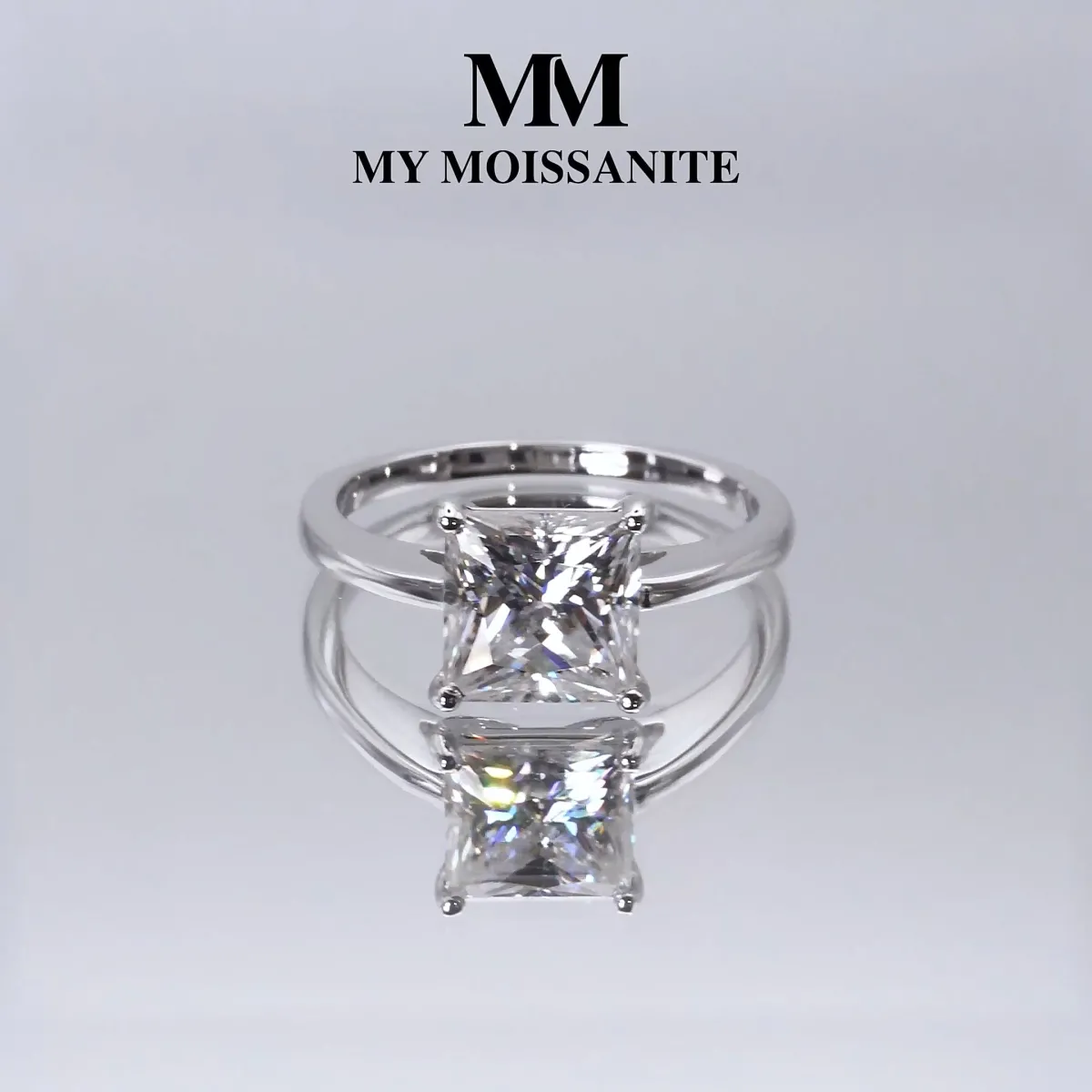 Iris – Princess Solitaire Moissanite Ring