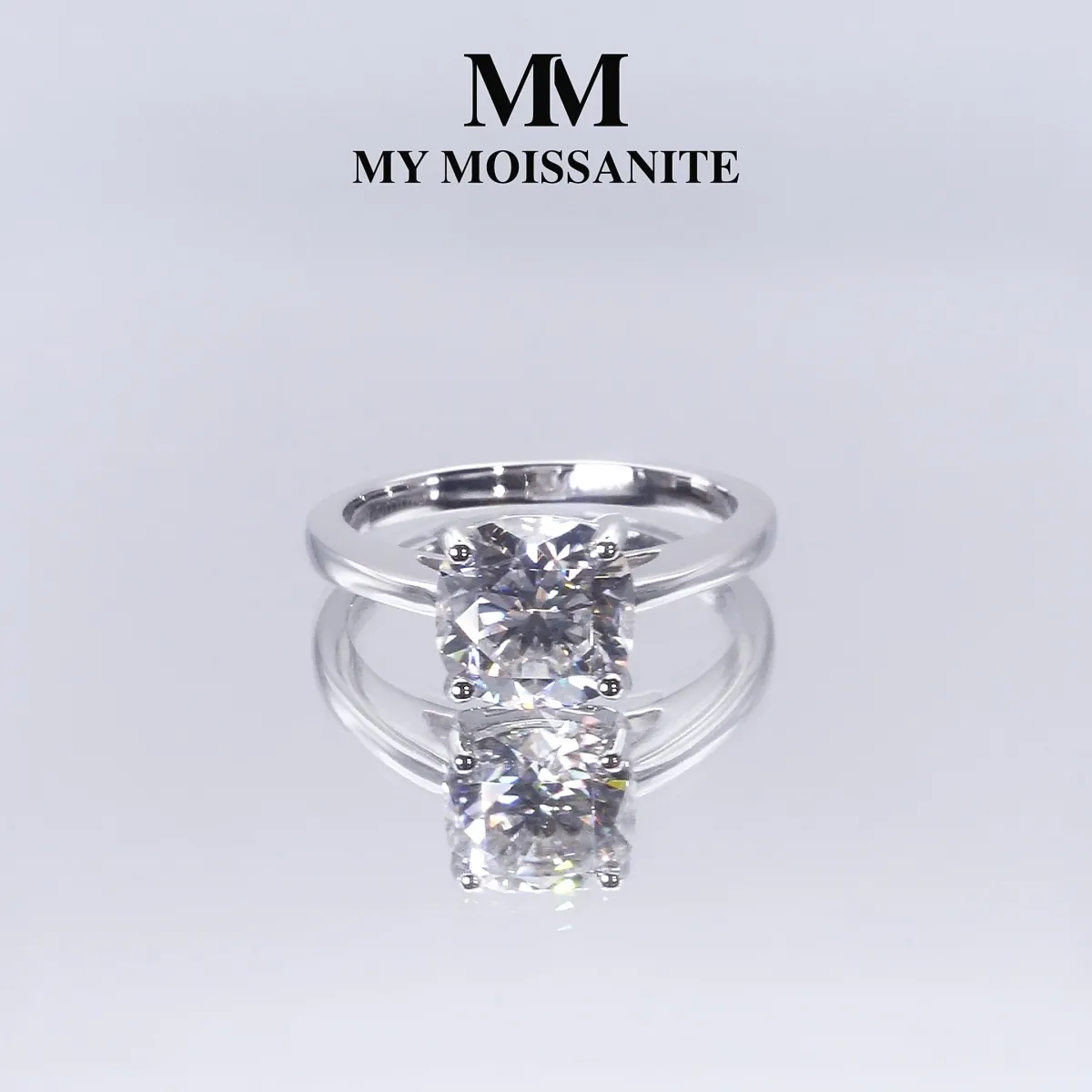 Elara - Cushion Solitaire Moissanite Ring