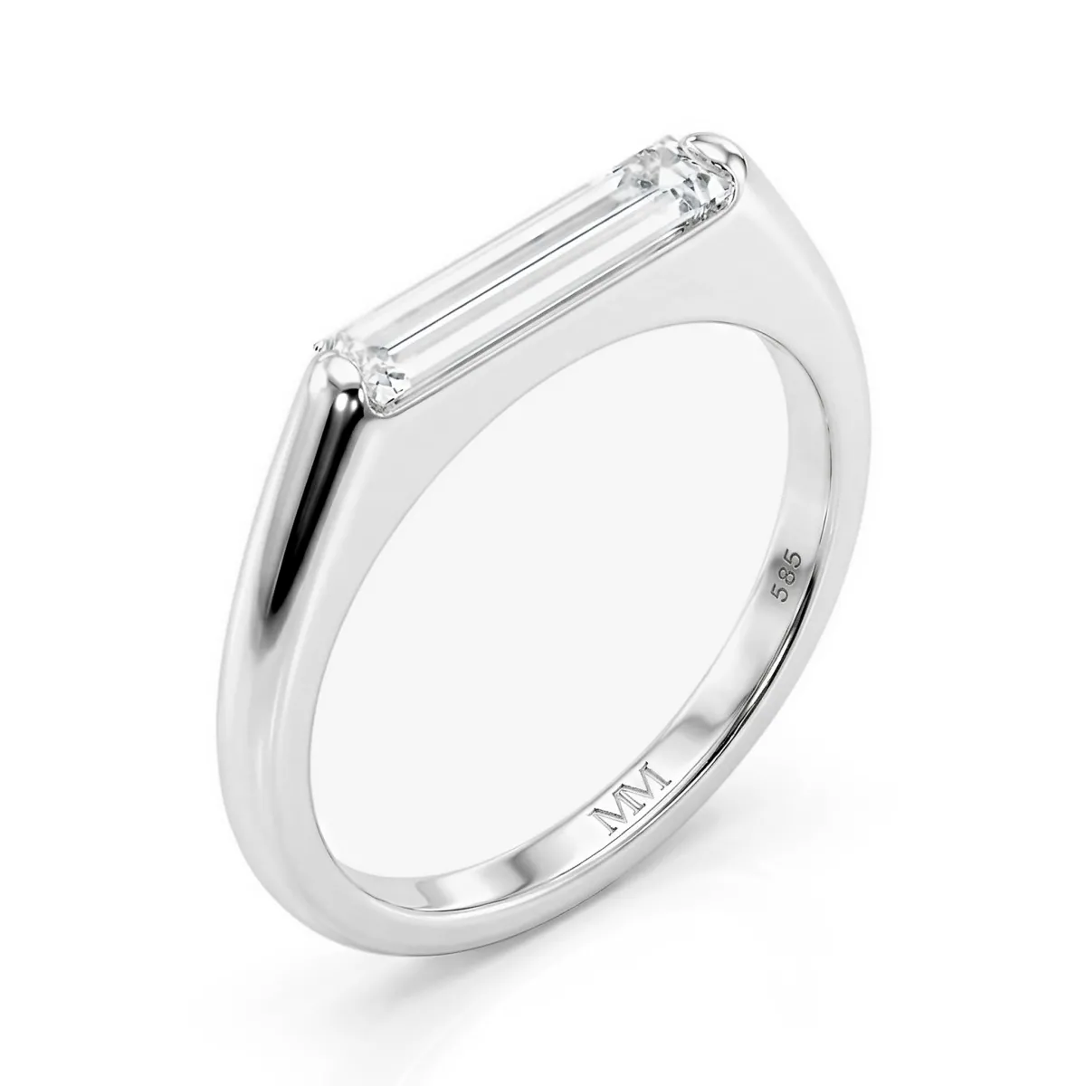 Aurelia - Solitaire Moissanite Baguette Ring