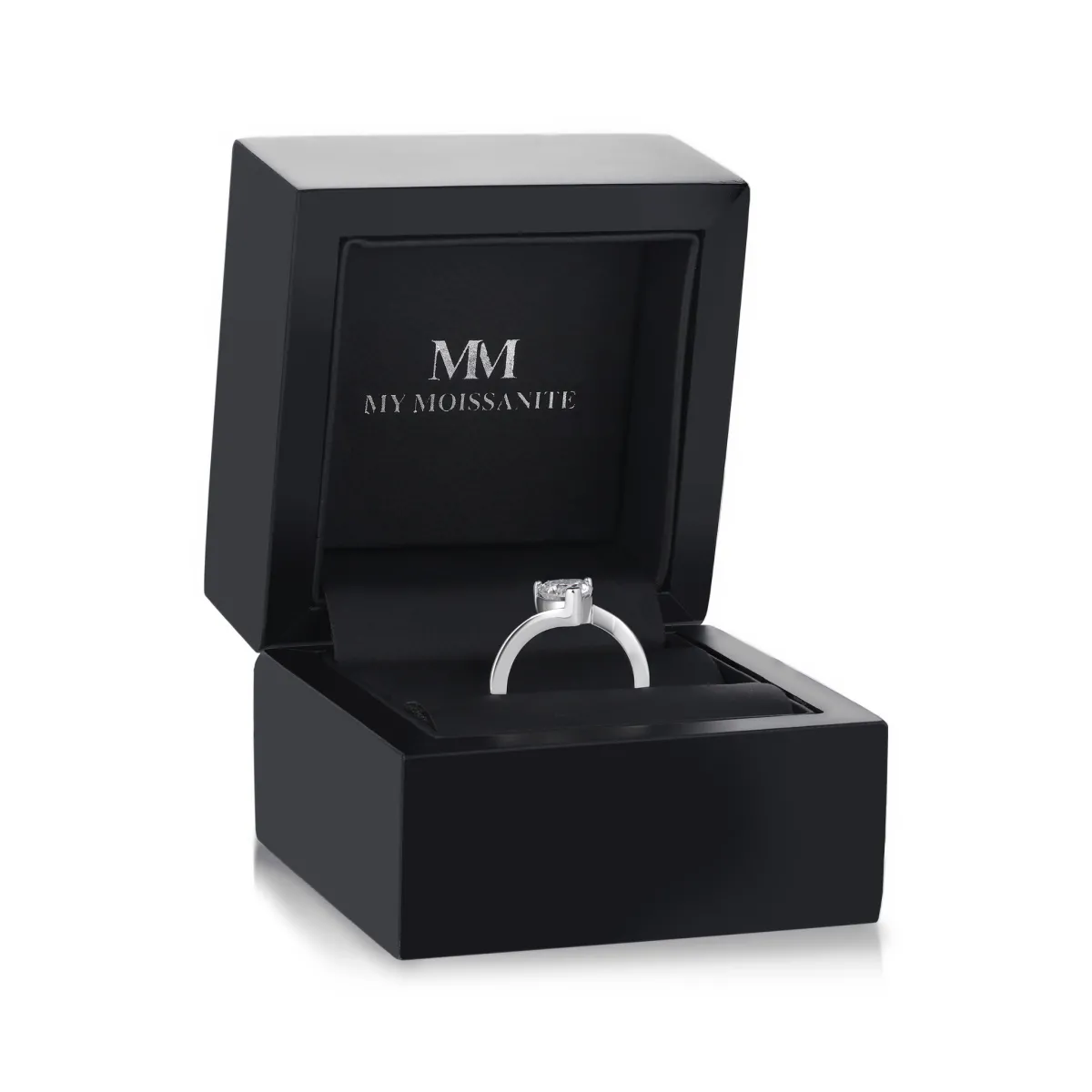 Amora - Heart Solitaire Moissanite Ring